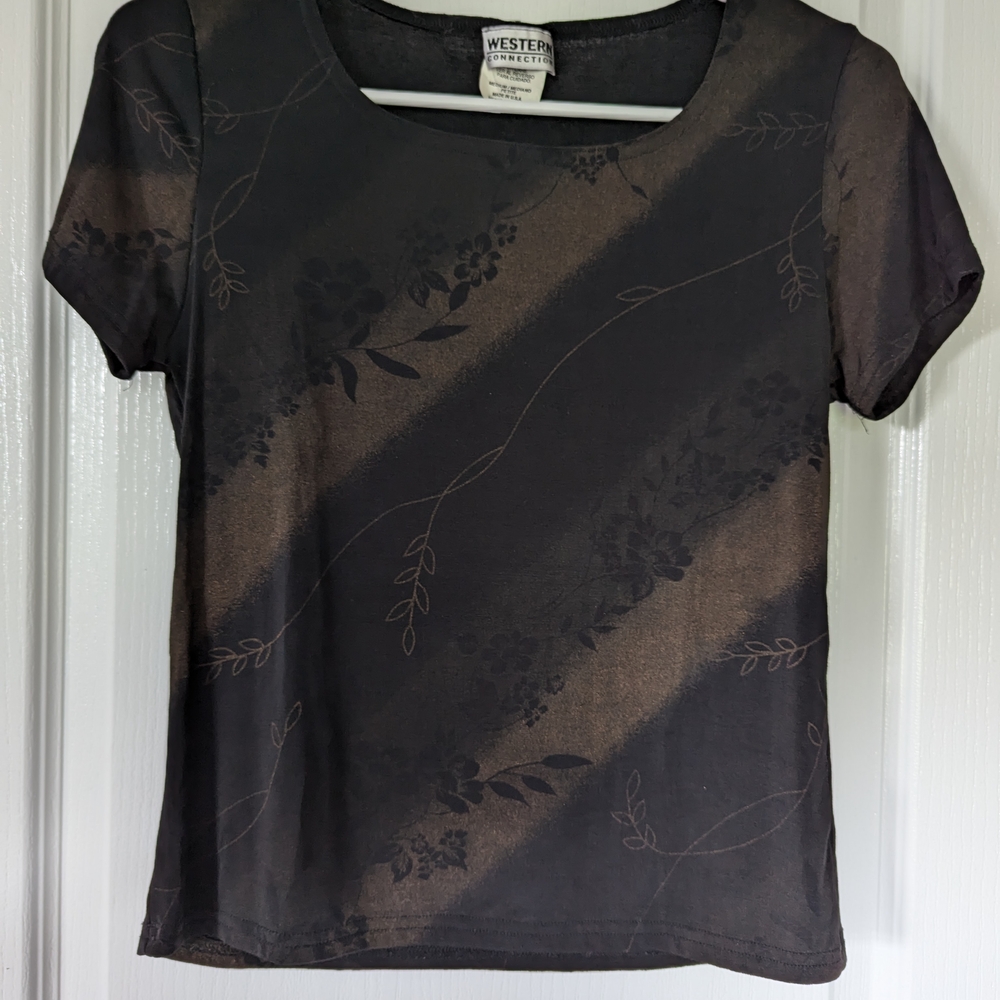 Women's Black Floral Top